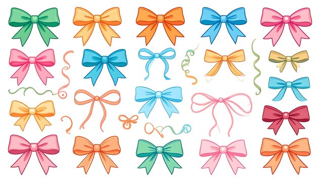 Colorful bows and ribbons