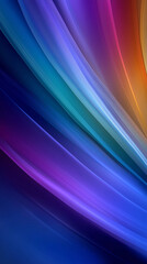 Curved lines of blue, purple, and orange flow together in a harmonious blend, creating an artistic backdrop that evokes a sense of energy and creativity.