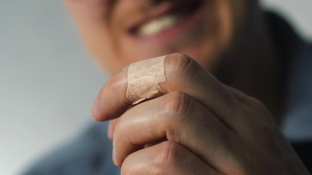 A person uses an antibacterial medical bandage to protect an open, bleeding wound from infection and the penetration of harmful microbes and viruses.
Infection, bandage, bandage