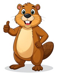 Cartoon beaver giving thumbs up