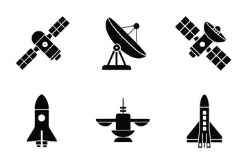 Fototapeta premium Space Technology Icons Set