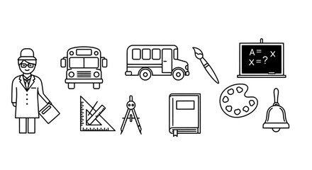 School Tools & Supplies Education Essentials Vector Icons