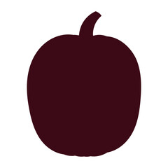 Fototapeta premium Pumpkin, squash, autumn vegetable isolated on transparent. Hand drawn vector illustration. Silhouette design. Halloween, Thanksgiving, harvest festival traditional holiday element, seasonal clip art