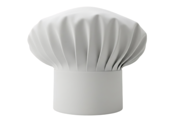 White chef hat isolated on transparent background