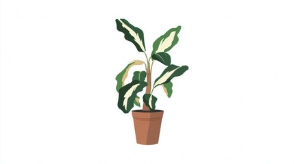 Fototapeta premium A vibrant green potted houseplant with lush leaves brings a touch of nature and life to any home