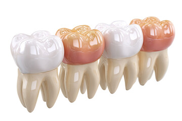 Dental crowns, various shades, realistic teeth