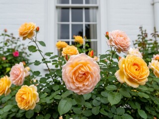 Pastel flower of roses in the garden