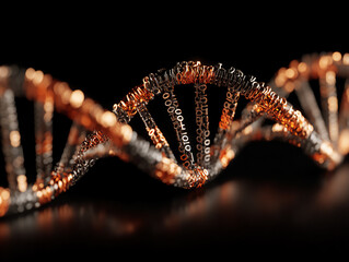 stylized digital dna binary ai bio.