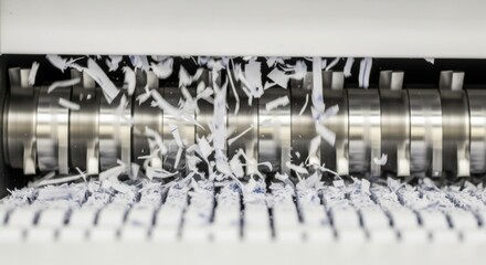 Obraz premium Paper Shredder Action: Security and Destruction