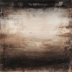 Obraz premium An abstract painting dominated by a horizontal gradient of muted browns, creams, and blacks, suggesting depth and texture through varied brushstrokes and tonal shifts