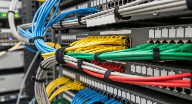 Network Server Cables: Organized Data Infrastructure