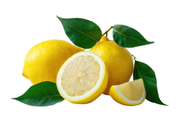 Fresh lemons with leaves (4)