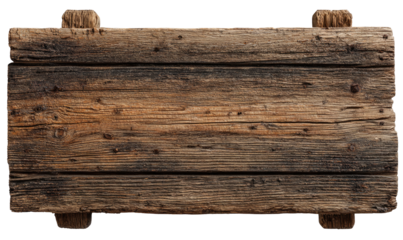 Rustic, weathered wooden plank sign