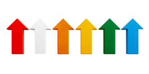 Arrows on the background. For designers, marketers. Popular image, illustration, object. Trade, economy.