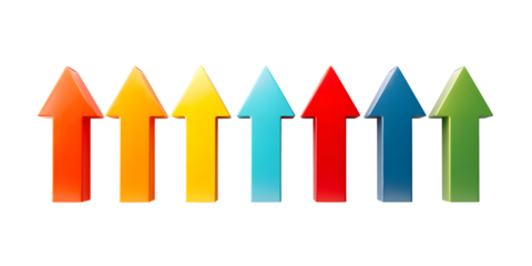 Arrows on the background. For designers, marketers. Popular image, illustration, object. Trade, economy.