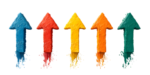 Arrows on the background. For designers, marketers. Popular image, illustration, object. Trade, economy.