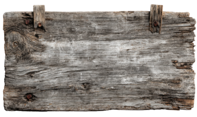 Weathered, aged wooden sign