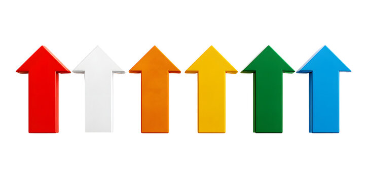 Arrows on the background. For designers, marketers. Popular image, illustration, object. Trade, economy.