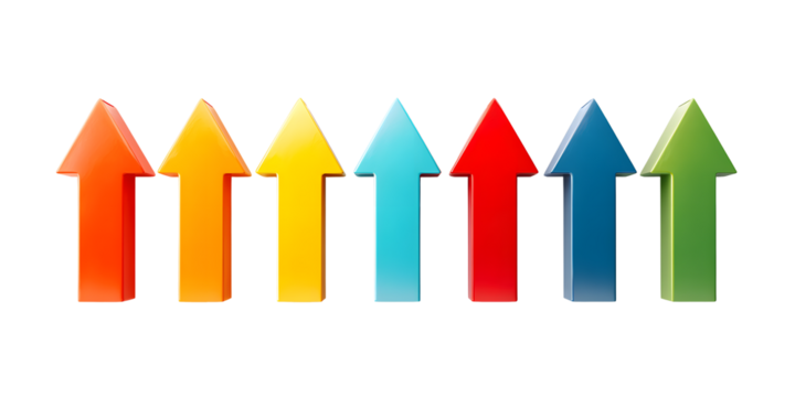 Arrows on the background. For designers, marketers. Popular image, illustration, object. Trade, economy.