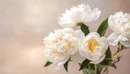 Obraz premium Close-up of delicate white peonies
