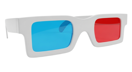 Step into another dimension envisioning unseen realms with anaglyph 3D glasses offering a on transparent background