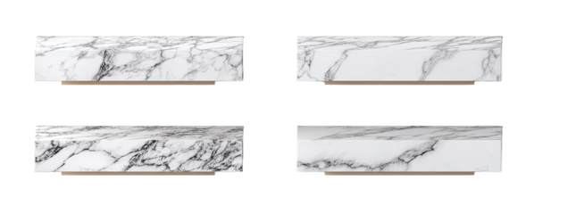 Four Rectangular Marble Tiles