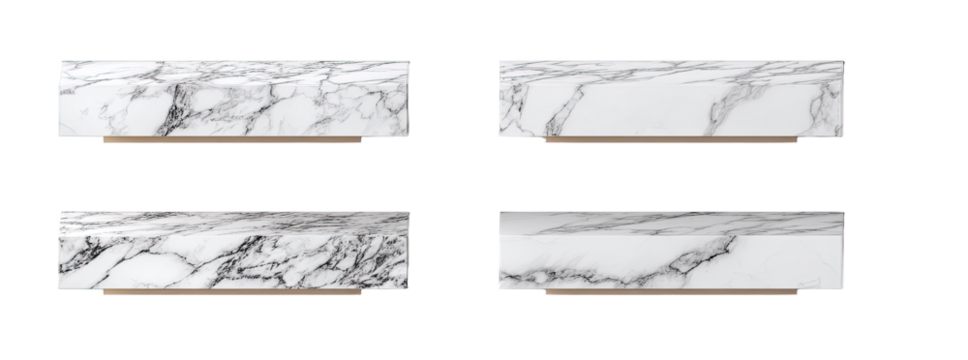 Four Rectangular Marble Tiles