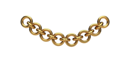 A shimmering golden chain drapes elegantly each link a testament to lasting connection and on transparent background