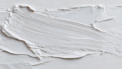 Impasto white paint texture, thick brushstrokes on canvas, creating a dynamic, abstract composition