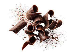 Chocolate curls and powder explosion