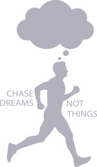 Athlete Runner Motivational Dreams Typography