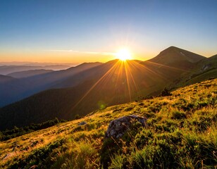 Mountain sunrise panorama