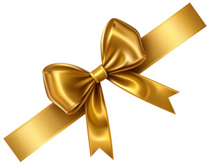 Fototapeta premium 3D Golden bow isolated on a transparent background