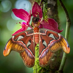 Magnificent moth on a flower