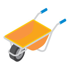 オレンジ色の一輪車（ネコ車）