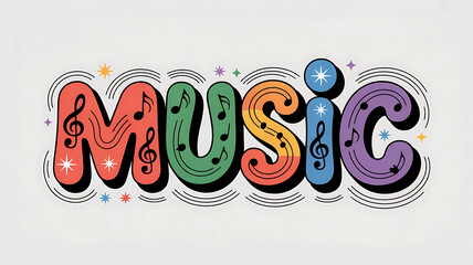 Colorful Music Illustration on White