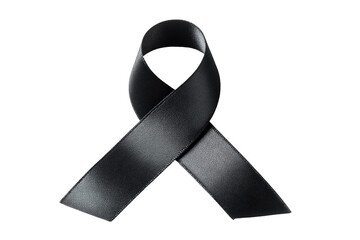 Black awareness ribbon,  dark,  satin,  looped,  symbol