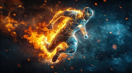 Fiery superhero runner