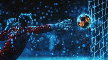 Goalkeeper catching soccer ball