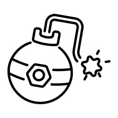 Obraz premium A linear icon showing an explosive bomb