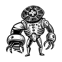 A glyph style illustration depicting nanobot