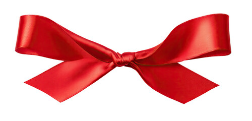 Red satin ribbon bow