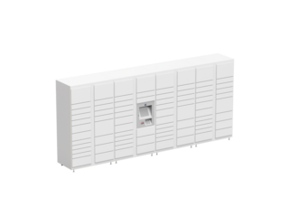 Modern Automated Parcel Locker Mockup for Logistics and Secure Delivery Design