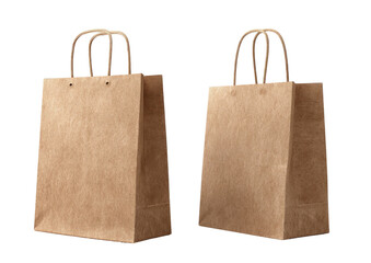 Two light brown paper shopping bags, side-by-side, with simple handles (1)