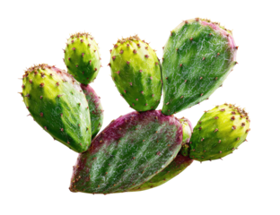 Close-up of a prickly pear cactus cluster