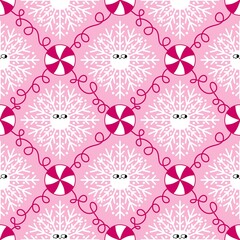 Fototapeta premium Christmas ice scribble seamless snowflakes pattern for wrapping paper and fabric