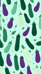 Colorful eggplant pattern