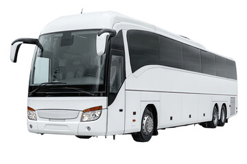 White coach bus, full view
