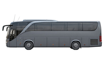 Gray modern coach bus profile view