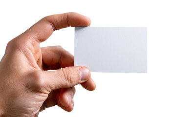 Obraz premium A hand holds a blank white business card (5)